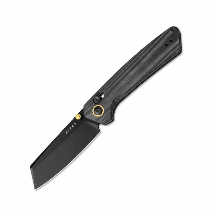 Couteau Kizer Madrac Lame Cleaver Acier Nitro-V Black Manche Micarta Noir Clutch Lock KIV3693A1 -  Livraison Gratuite