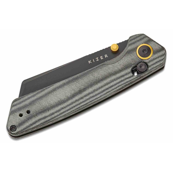 Couteau Kizer Madrac Lame Cleaver Acier Nitro-V Black Manche Micarta Noir Clutch Lock KIV3693A1 -  Livraison Gratuite