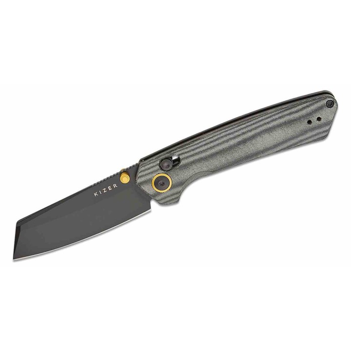 Couteau Kizer Madrac Lame Cleaver Acier Nitro-V Black Manche Micarta Noir Clutch Lock KIV3693A1 -  Livraison Gratuite