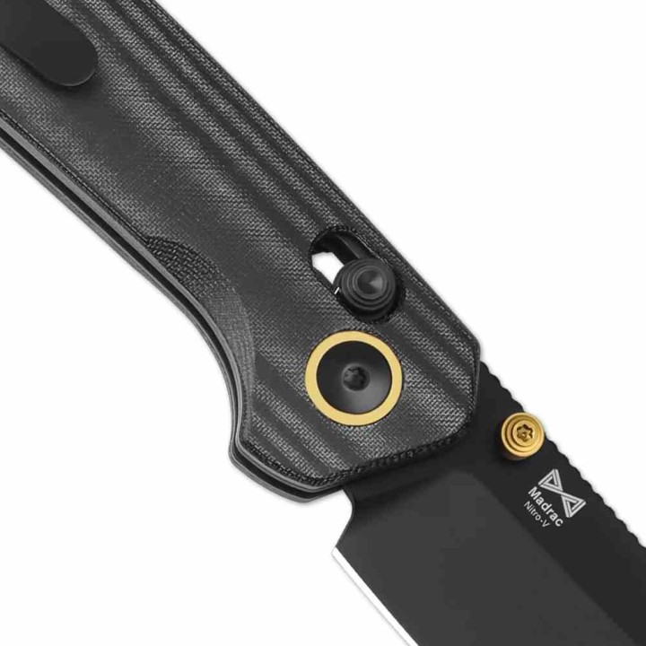 Couteau Kizer Madrac Lame Cleaver Acier Nitro-V Black Manche Micarta Noir Clutch Lock KIV3693A1 -  Livraison Gratuite