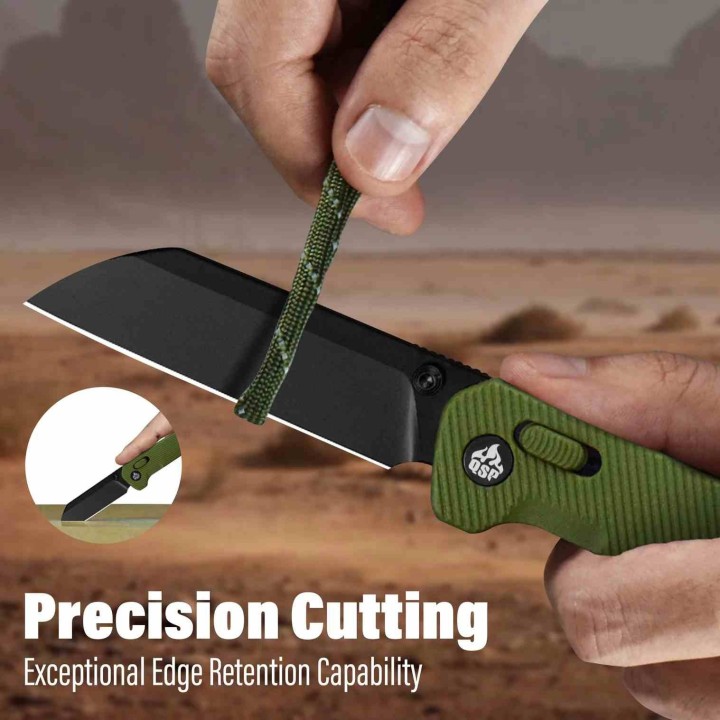 Couteau QSP Penguin Glyde Lock Lame Sheepfoot Acier 14C28N Manche FRN Vert Crossbar QS130GLB2 - Livraison Gratuite