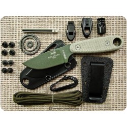 Couteau de Survie ESEE Izula II OD + Kit Carbone 1095 Manche Micarta OD Green Made In USA ESIZ2ODKIT - Livraison Gratuite