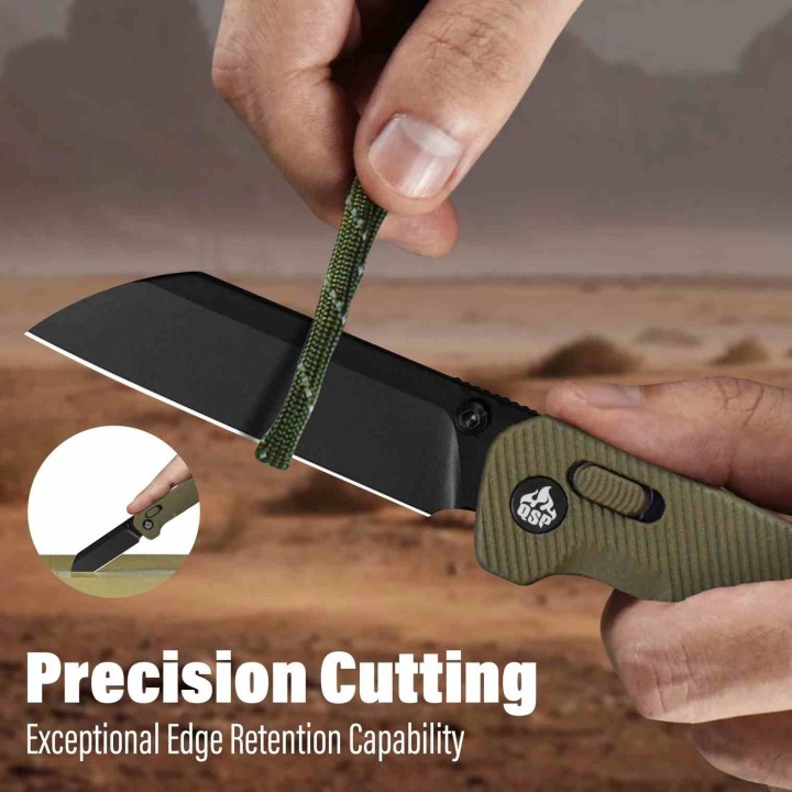 Couteau QSP Penguin Glyde Lock Lame Sheepfoot Acier 14C28N Manche FRN Khaki Crossbar QS130GLC2 - Livraison Gratuite