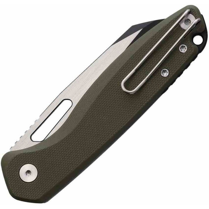 Couteau Defcon Warhawk Lame Sheepfoot 14C28N Manche Micarta Olive Button Lock IKBS TD020OD - Livraison Gratuite