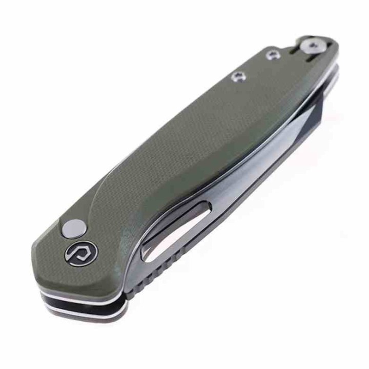Couteau Defcon Warhawk Lame Sheepfoot 14C28N Manche Micarta Olive Button Lock IKBS TD020OD - Livraison Gratuite