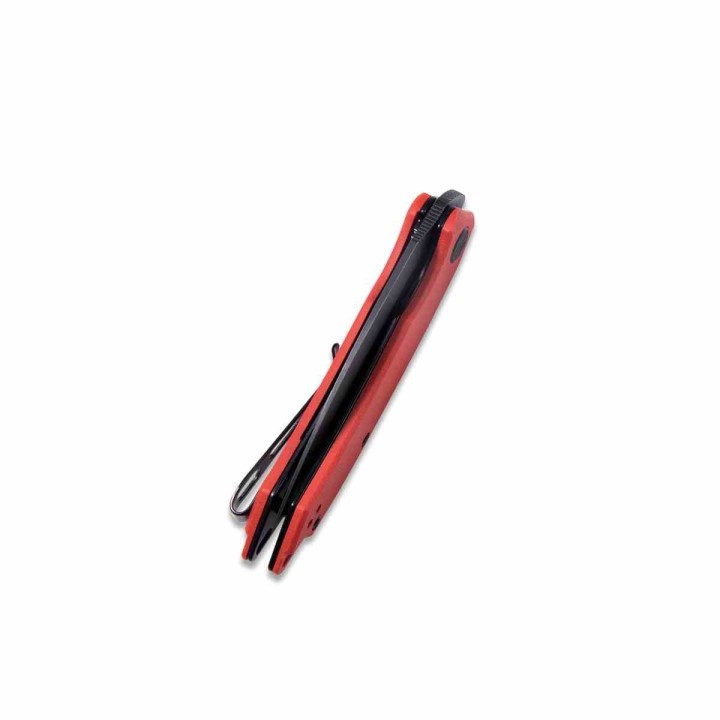 Couteau Kubey Leaf Lame Spear Point Acier AUS-10 Black Manche G10 Rouge Linerlock KIVT KUB333B - Livraison Gratuite