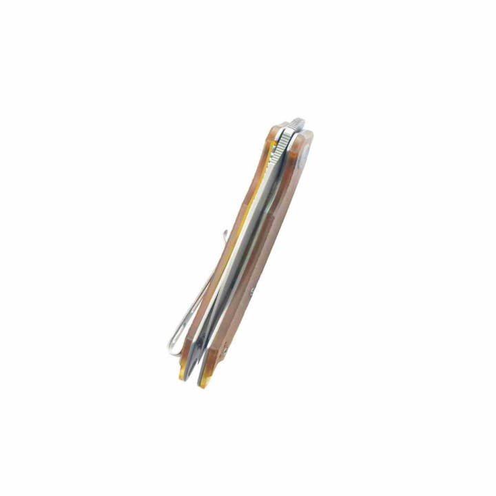 Couteau Kubey Leaf Lame Acier AUS-10 Beadblast Manche Ultem Linerlock KIVT KUB333G - Livraison Gratuite