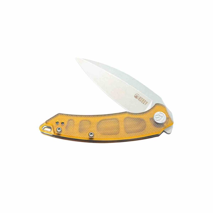 Couteau Kubey Leaf Lame Acier AUS-10 Beadblast Manche Ultem Linerlock KIVT KUB333G - Livraison Gratuite