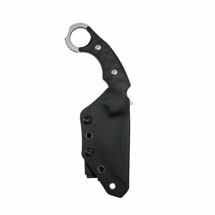 Couteau Kubey Velociraptor Black Karambit Lame Trailing Point Acier 14C28N Manche G10 Étui Kydex KUB448A  - Livraison Gratuite