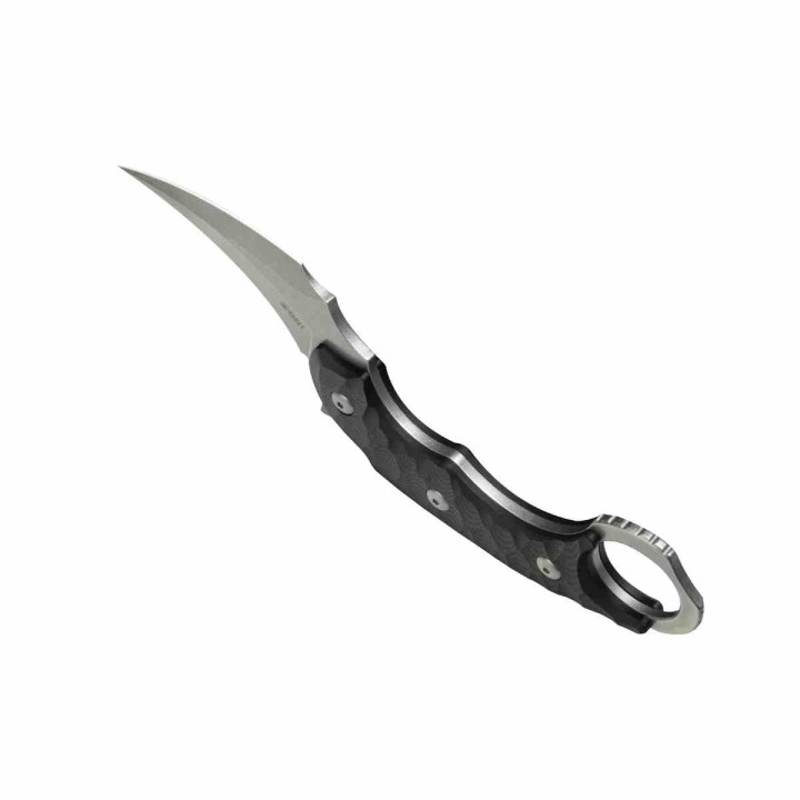 Couteau Kubey Velociraptor Black Karambit Lame Trailing Point Acier 14C28N Manche G10 Étui Kydex KUB448A  - Livraison Gratuite