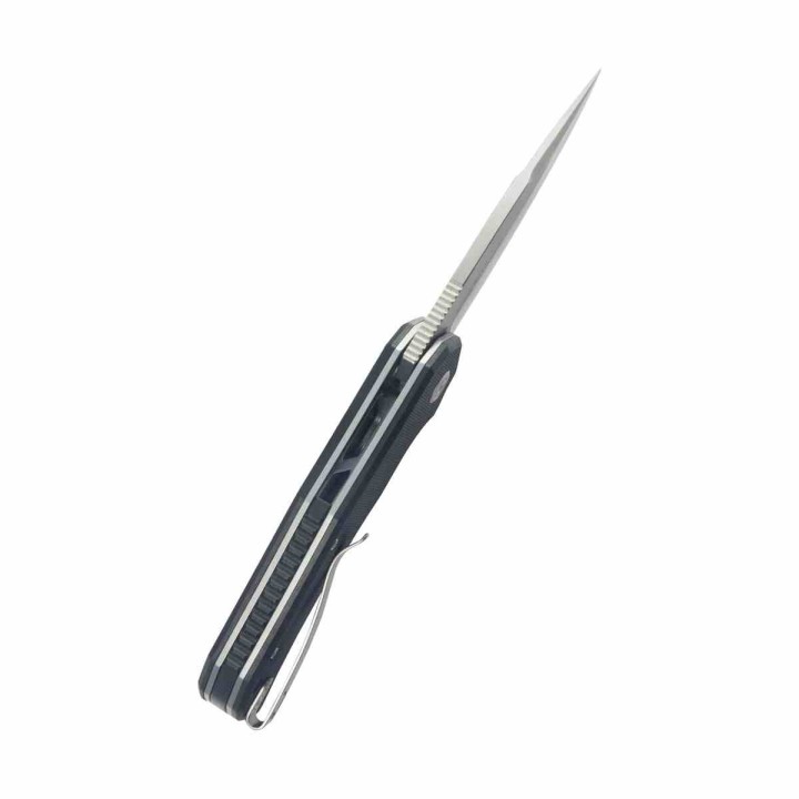 Couteau Kubey Bravo One Lame Drop Point Acier AUS-10 Manche G10 Noir Linerlock IKBS KUB319H - Livraison Gratuite