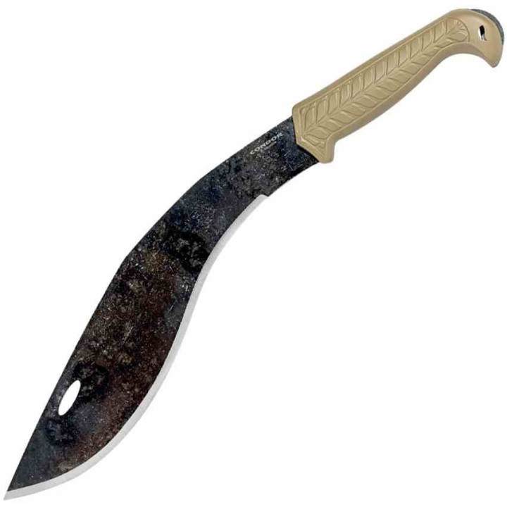 Machette Condor TerraKukri Lame Acier Carbone 1075 Manche & Etui Polypropylène Tan Salvador CTK286213DHC - Livraison Gratuite