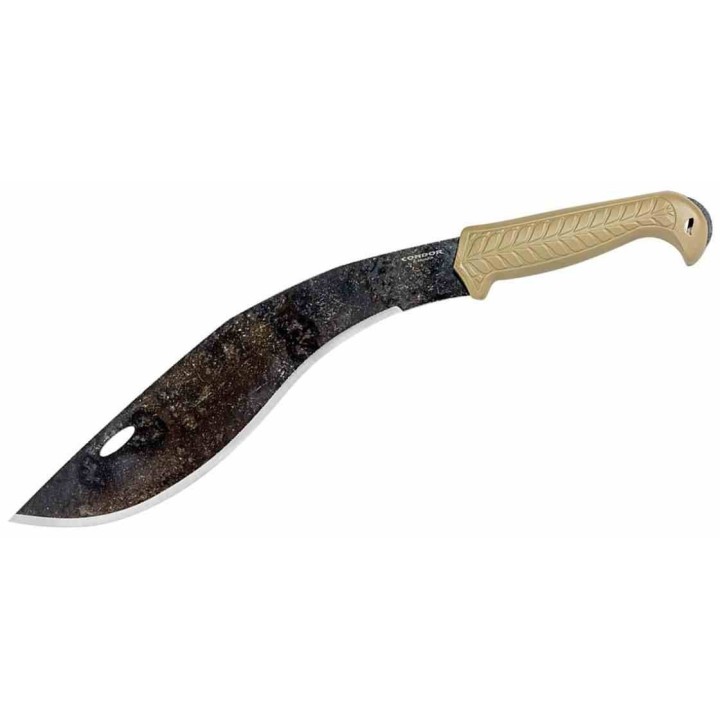 Machette Condor TerraKukri Lame Acier Carbone 1075 Manche & Etui Polypropylène Tan Salvador CTK286213DHC - Livraison Gratuite