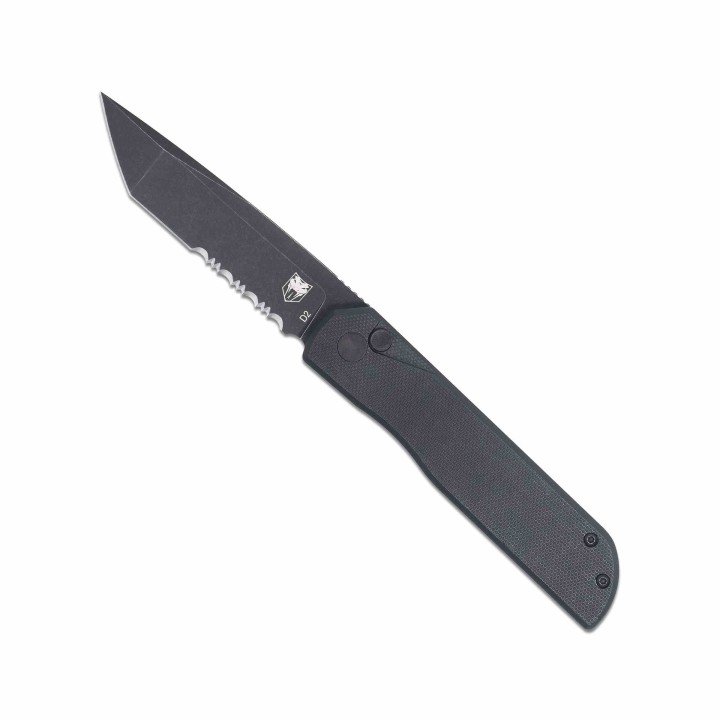 Couteau Cobratec Prowler Button Lock Lame Tanto D2 Serr Manche G10 Noir - Clip CBTPLRBKBTS - Livraison Gratuite