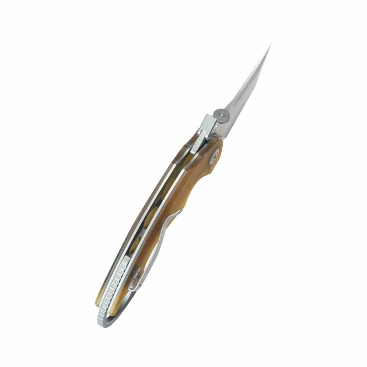 Couteau Kubey Jaw Karambit Lame Tanto Acier 14C28N Manche Ultem Translucide Linerlock KIVT KUB439C - Livraison Gratuite
