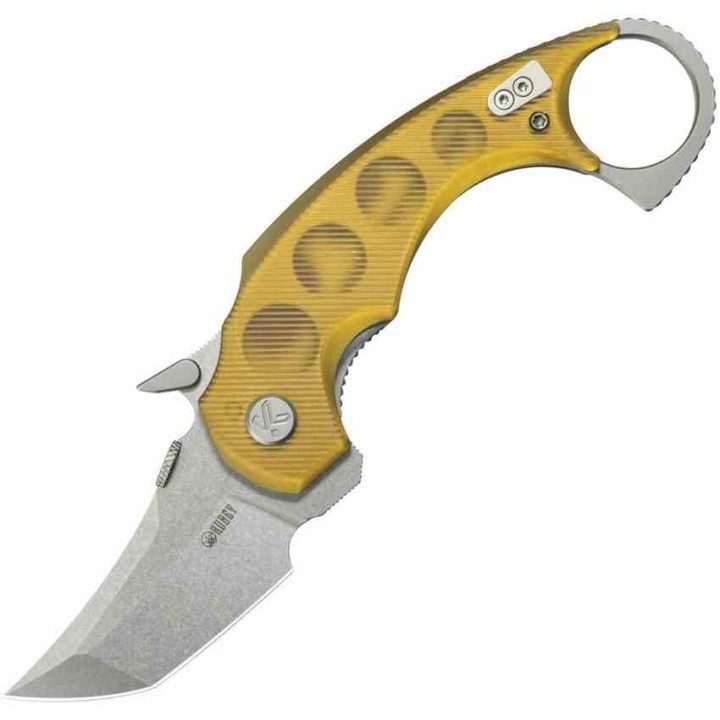 Couteau Kubey Jaw Karambit Lame Tanto Acier 14C28N Manche Ultem Translucide Linerlock KIVT KUB439C - Livraison Gratuite