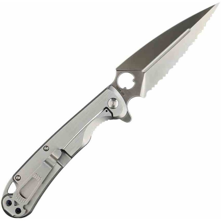 Couteau Daggerr Knives Arrow Lame Spear Point D2 Serr Satin Manche Acier Frame Lock Clip DGRF21FSSS - Livraison Gratuite