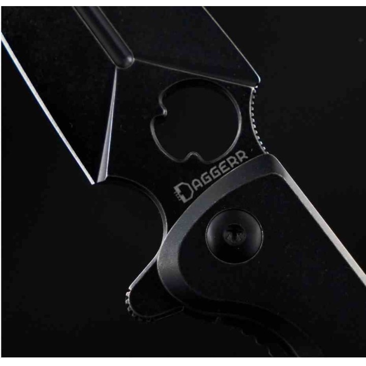 Couteau Daggerr Knives Zhalo Lame Spear Point D2 Black Manche Acier Black Frame Lock Clip DGRF22FBB - Livraison Gratuite