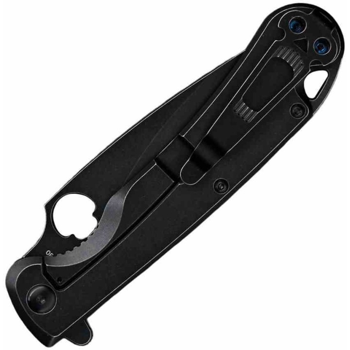 Couteau Daggerr Knives Zhalo Lame Spear Point D2 Black Manche Acier Black Frame Lock Clip DGRF22FBB - Livraison Gratuite