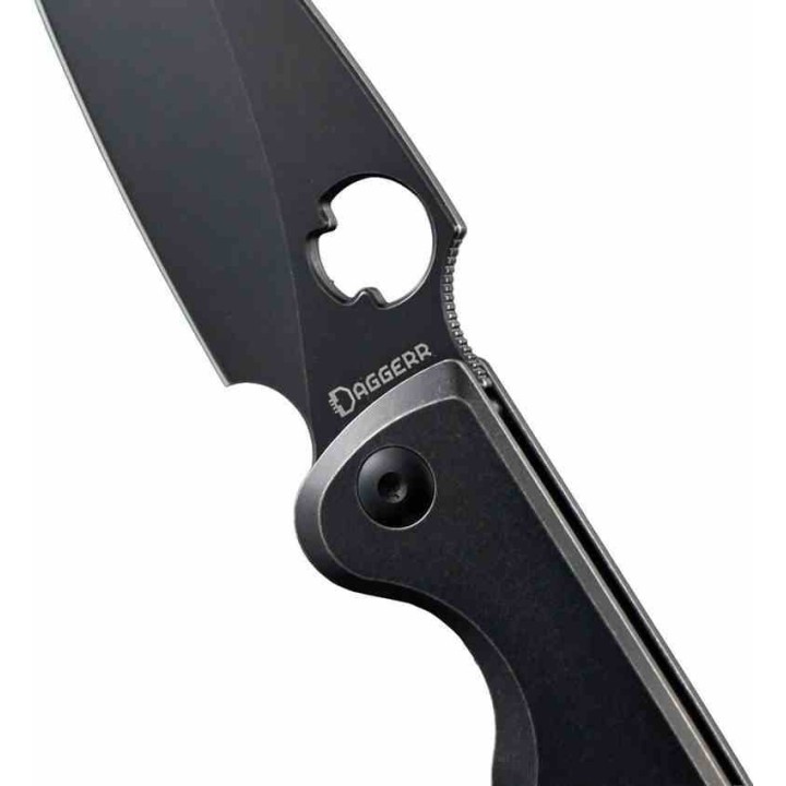 Couteau Daggerr Knives Zhalo Lame Spear Point D2 Black DLC Manche Acier Noir Frame Lock DGRF22FBBN - Livraison Gratuite