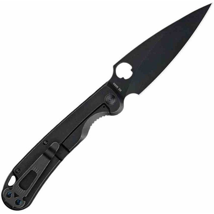 Couteau Daggerr Knives Zhalo Lame Spear Point D2 Black DLC Manche Acier Noir Frame Lock DGRF22FBBN - Livraison Gratuite