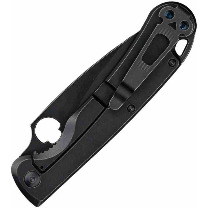 Couteau Daggerr Knives Zhalo Lame Spear Point D2 Black DLC Manche Acier Noir Frame Lock DGRF22FBBN - Livraison Gratuite