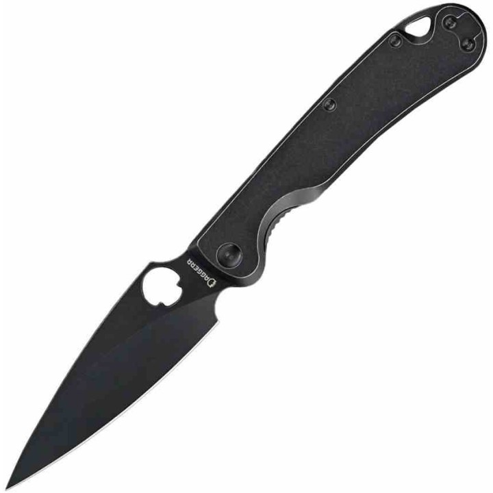 Couteau Daggerr Knives Zhalo Lame Spear Point D2 Black DLC Manche Acier Noir Frame Lock DGRF22FBBN - Livraison Gratuite