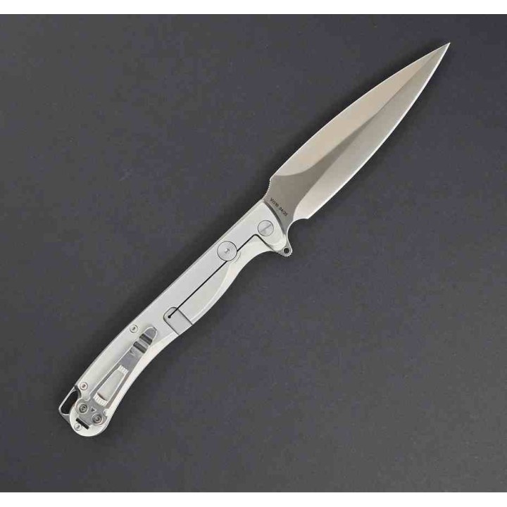 Couteau Daggerr Knives Vendetta Lame Dagger Acier VG10 Manche G-10/Acier Frame Lock Clip DGRVDBKST -  Livraison Gratuite