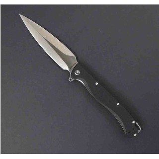 Couteau Daggerr Knives Vendetta Lame Dagger Acier VG10 Manche G-10/Acier Frame Lock Clip DGRVDBKST -  Livraison Gratuite