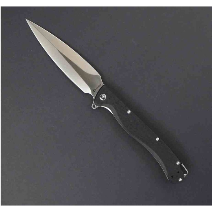 Couteau Daggerr Knives Vendetta Lame Dagger Acier VG10 Manche G-10/Acier Frame Lock Clip DGRVDBKST -  Livraison Gratuite
