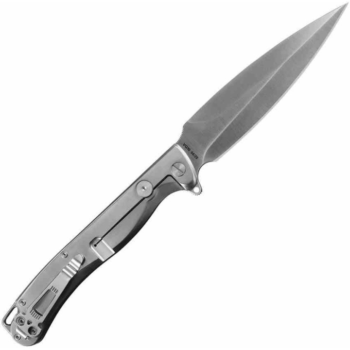 Couteau Daggerr Knives Vendetta Lame Dagger Acier VG10 Manche G-10/Acier Frame Lock Clip DGRVDBKST -  Livraison Gratuite