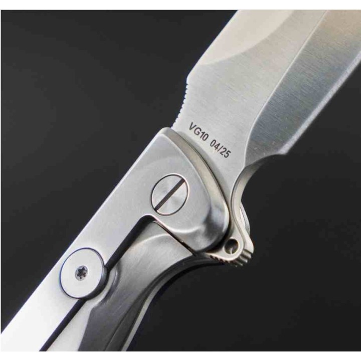 Couteau Daggerr Knives Vendetta Lame Dagger Acier VG10 Manche G-10/Acier Frame Lock Clip DGRVDBKST -  Livraison Gratuite