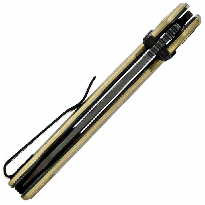 Couteau Oknife XEN Rail Lock Lame Sheepsfoot Acier Nitro-V Manche aluminium anodisé Clip OKNXENOG - Livraison Gratuite