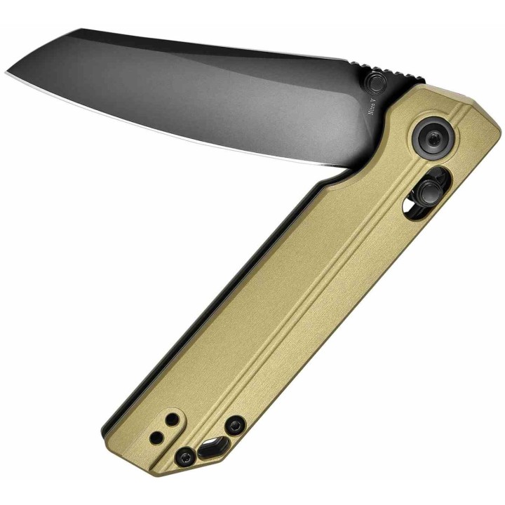 Couteau Oknife XEN Rail Lock Lame Sheepsfoot Acier Nitro-V Manche aluminium anodisé Clip OKNXENOG - Livraison Gratuite