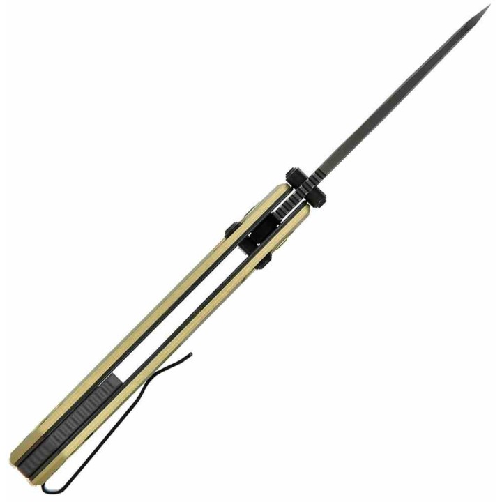 Couteau Oknife XEN Rail Lock Lame Sheepsfoot Acier Nitro-V Manche aluminium anodisé Clip OKNXENOG - Livraison Gratuite