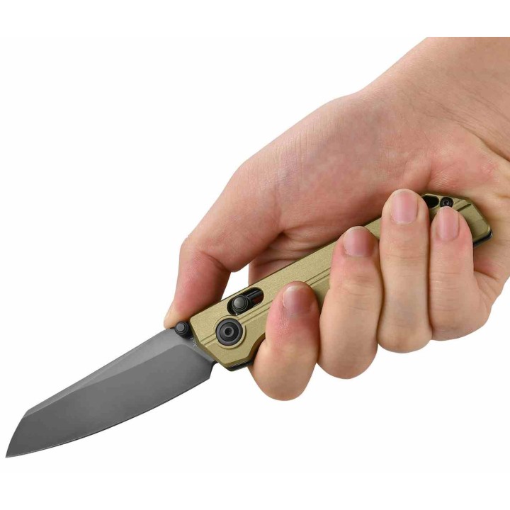 Couteau Oknife XEN Rail Lock Lame Sheepsfoot Acier Nitro-V Manche aluminium anodisé Clip OKNXENOG - Livraison Gratuite