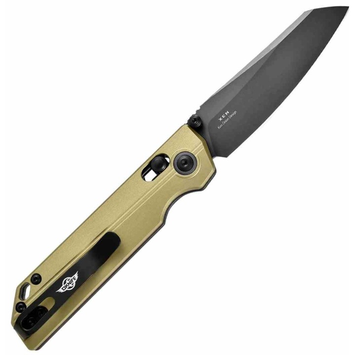Couteau Oknife XEN Rail Lock Lame Sheepsfoot Acier Nitro-V Manche aluminium anodisé Clip OKNXENOG - Livraison Gratuite