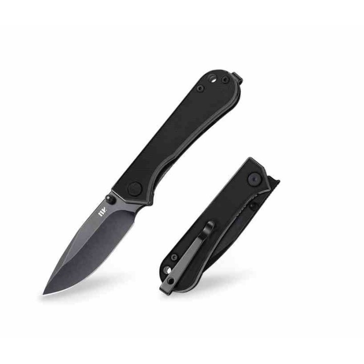 Couteau NUKNIVES Kumpanter Lame Acier Outil D2 Black Manche G10 Noir Liner Lock NUKS131008 - Livraison Gratuite