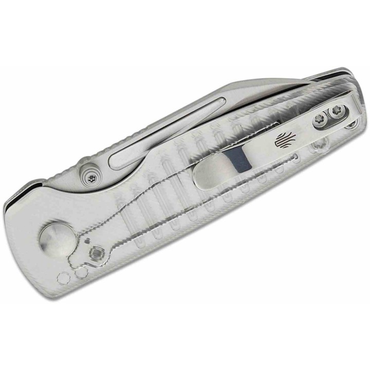 Couteau Kizer Parakeet Lame Sheepsfoot Acier Nitro-V Manche Acrylique Button Lock Clip KIV2706A2 - Livraison Gratuite