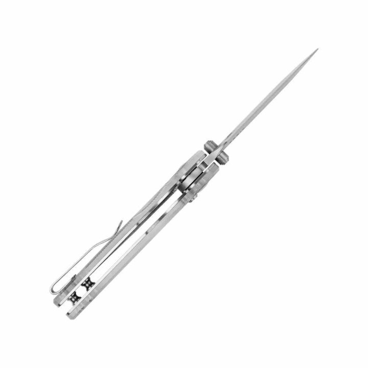 Couteau Kizer Parakeet Lame Sheepsfoot Acier Nitro-V Manche Acrylique Button Lock Clip KIV2706A2 - Livraison Gratuite