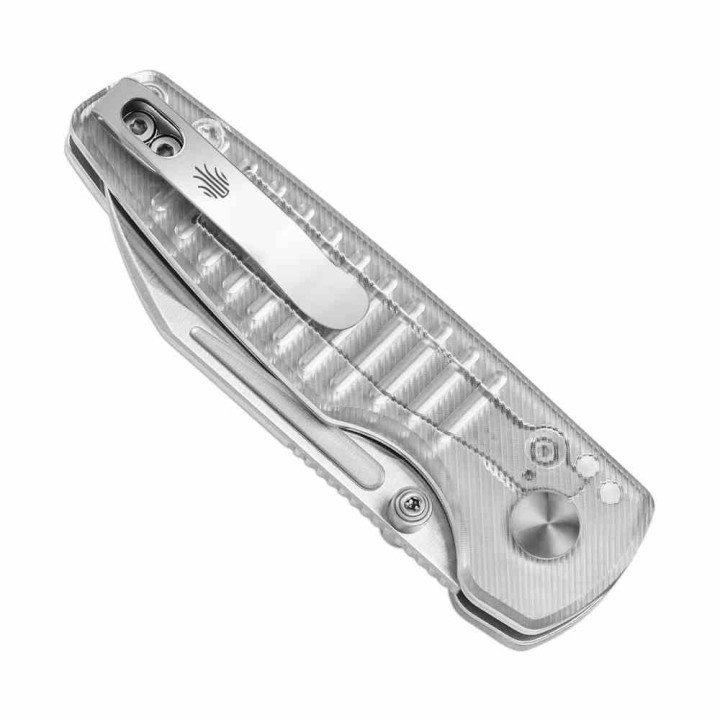 Couteau Kizer Parakeet Lame Sheepsfoot Acier Nitro-V Manche Acrylique Button Lock Clip KIV2706A2 - Livraison Gratuite