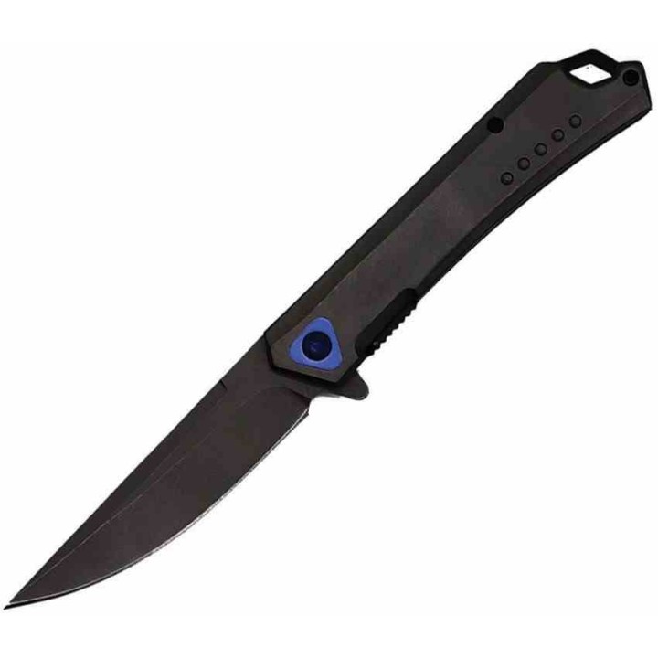 Couteau ElitEdge A/O Lame Drop Point Acier 3Cr13 Blk Manche Acier Inoxydable BLK Liner Lock EE10A83SBK - Livraison Gratuite