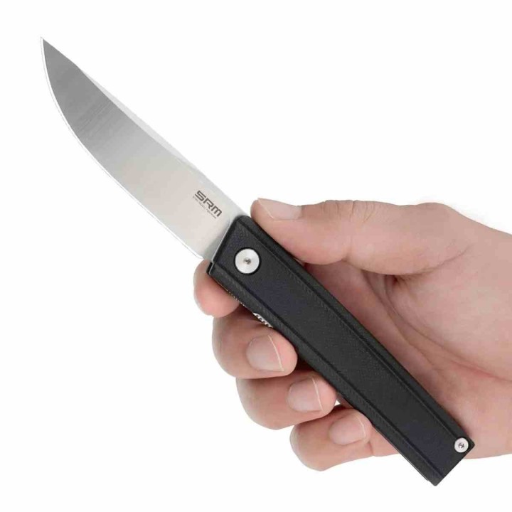 Couteau SRM Gent 401LC-GB Lame Acier 10Cr15CoMoV Manche G10 Noir Liner Lock SRM401LCGB - Livraison Gratuite