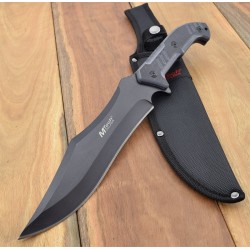 Couteau Bushcraft Survie Machette Mtech Lame Acier 440 Manche G-10 Etui Nylon MT2039 - Livraison Gratuite