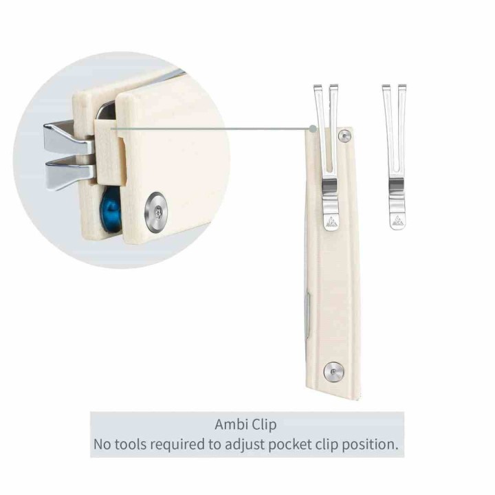 Couteau SRM Gent 401LC-GT Lame Acier 10Cr15CoMoV Manche G10 Blanc Liner Lock KIVT SRM401LCGT - Livraison Gratuite