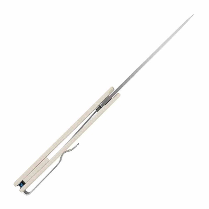 Couteau SRM Gent 401LC-GT Lame Acier 10Cr15CoMoV Manche G10 Blanc Liner Lock KIVT SRM401LCGT - Livraison Gratuite