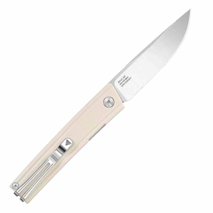 Couteau SRM Gent 401LC-GT Lame Acier 10Cr15CoMoV Manche G10 Blanc Liner Lock KIVT SRM401LCGT - Livraison Gratuite
