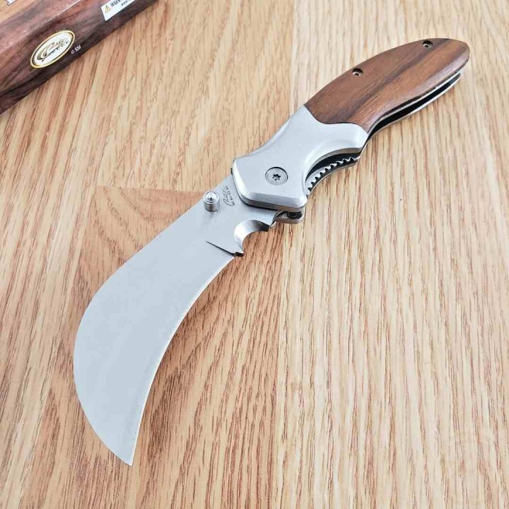 Lot de 3 Couteau Serpette Hawkbill Lame Acier 3Cr13 Manche Bois Liner Lock Clip de poche CN211637 - Livraison Gratuite