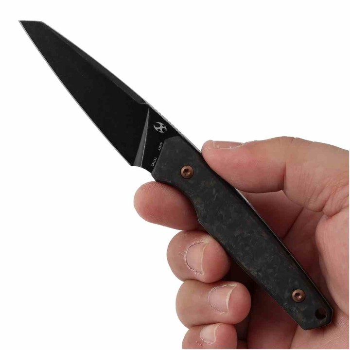 Couteau Kansept Parr Shred Lame Reverse Tanto Acier CPM S35VN Manche Fibre De Carbone Etui Kydex KG011A1 - Livraison Gratuite