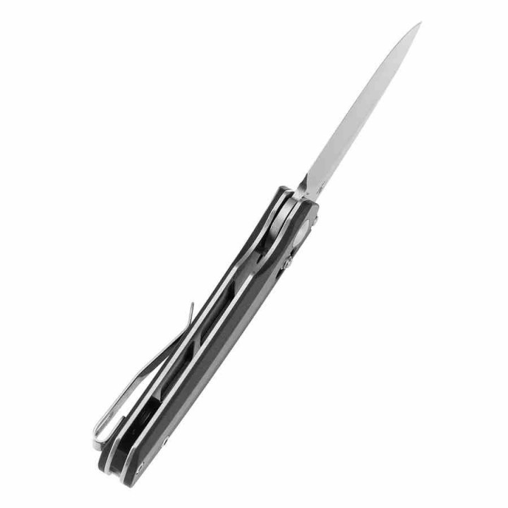 Couteau Tenable Raven Lame Drop Point Acier 14C28N Manche Fibre De Carbone Twill Cross-Bar Lock T2109V1 - Livraison Gratuite